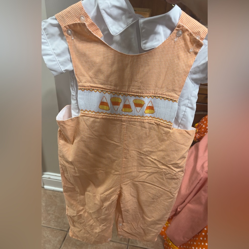 Orange and White Kids One Piece